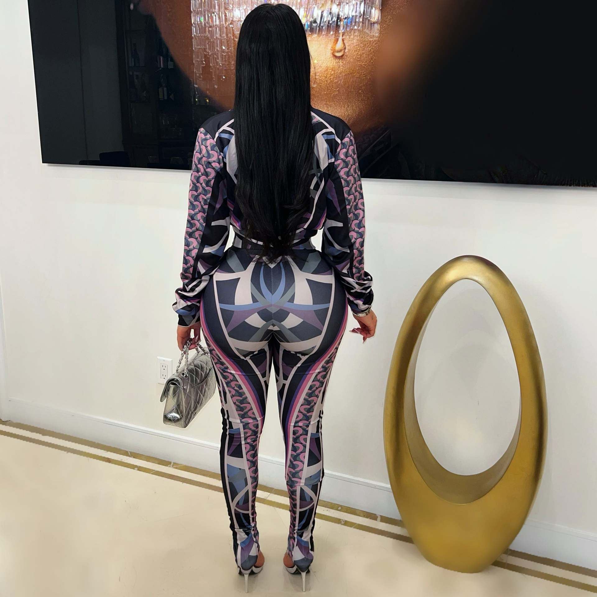 Women's Sport Casual Fashion Print Two-Piece Pants Set