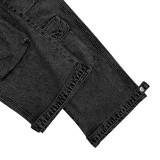 Women's Fashion Loose Straight Leg Washed Multi-Pocket Fashion Street Denim Pants