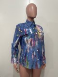 Women's Fashion Casual Printed Long Sleeve Shirt