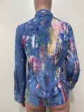 Women's Fashion Casual Printed Long Sleeve Shirt