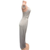 Women's Fashion Casual Sleeveless Halter Wide-Leg Jumpsuit