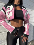 Autumn Winter Women's Long Sleeve Fashion Zipper Slim Motorcycle Jacket