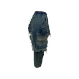 Women's Fashion Washed Ripped Loose Denim Patchwork Pants