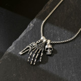 Halloween punk necklace hip-hop skull pendant spider jewelry