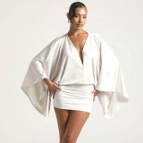 Women Sexy V-Neck Long-Sleeved Bodycon Dress