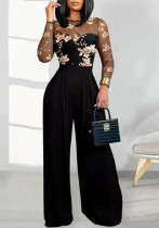 Women autumn casual print patchwork sleeveless jumpsuit Women autumn casual print patchwork sleeveless jumpsuit