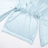 Women Sexy V-Neck Long-Sleeved Bodycon Dress