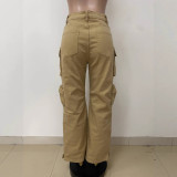 Women Cargo Pocket Denim Pants