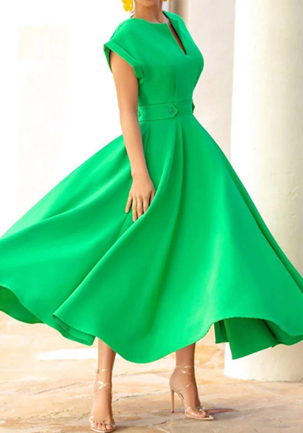 Women Short-Sleeved Round Neck Dress