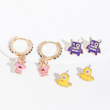 Halloween monster diamond-encrusted pumpkin earrings witch mask earrings