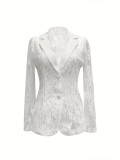 Women Autumn Long-Sleeved Printed Blazer