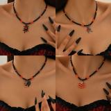 Halloween gothic necklace pumpkin cat spider clavicle necklace