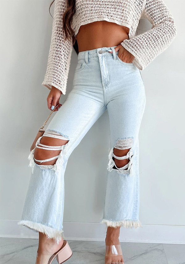 Women Washed Pocket Denim Pant