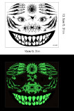 Halloween scary mouth glow-in-the-dark tattoo stickers spider scar waterproof