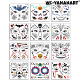 Halloween funny skull tattoo stickers masquerade scar scary waterproof face stickers
