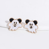 Halloween monster diamond-encrusted pumpkin earrings witch mask earrings