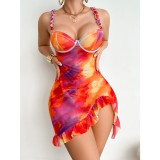 Women Sexy Suspender Nightdress Tie-Dye Sexy Lingerie