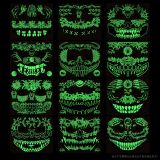 Halloween scary mouth glow-in-the-dark tattoo stickers spider scar waterproof
