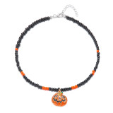 Halloween gothic necklace pumpkin cat spider clavicle necklace