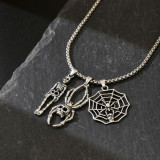 Halloween punk necklace hip-hop skull pendant spider jewelry