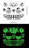 Halloween scary mouth glow-in-the-dark tattoo stickers spider scar waterproof