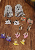 Halloween monster diamond-encrusted pumpkin earrings witch mask earrings