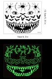 Halloween scary mouth glow-in-the-dark tattoo stickers spider scar waterproof
