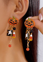 Halloween pumpkin ghost pendant earrings gothic tassel earrings