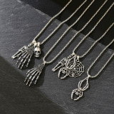 Halloween punk necklace hip-hop skull pendant spider jewelry