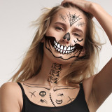 Halloween funny skull tattoo stickers masquerade scar scary waterproof face stickers