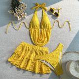 Women Solid Sexy Bikini Swimsuit Set