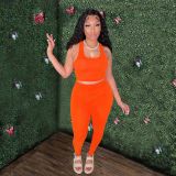 Women's Sexy Vest Outdoor Sports Tight Fitting Yoga Pants Two-Piece Set