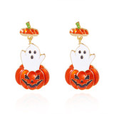 Halloween pumpkin ghost pendant earrings gothic tassel earrings