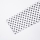 Women's Sexy Color Block Polka Dot Long Sleeve Cape Shorts Vest Three-Piece Set