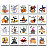 Halloween cartoon face tattoo stickers pumpkin funny waterproof tattoo stickers