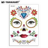 Halloween funny tattoo stickers scary mouth scar waterproof tattoo stickers