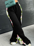Women Fall/Winter Printed Patchwork Casual Sport Pant