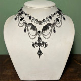 Halloween necklace jewelry dark cross angel metal gothic chain