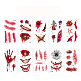 Halloween cartoon face tattoo stickers pumpkin funny waterproof tattoo stickers