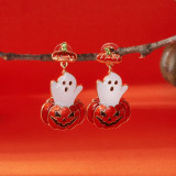 Halloween pumpkin ghost pendant earrings gothic tassel earrings