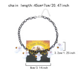 Halloween funny necklace pumpkin ghost pendant clavicle necklace