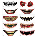 Halloween cartoon face tattoo stickers pumpkin funny waterproof tattoo stickers