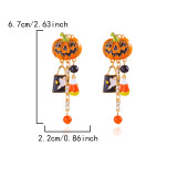 Halloween pumpkin ghost pendant earrings gothic tassel earrings