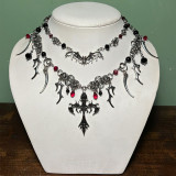 Halloween necklace jewelry dark cross angel metal gothic chain