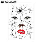 Halloween funny tattoo stickers scary mouth scar waterproof tattoo stickers