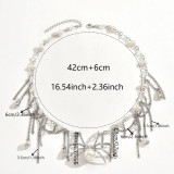 Halloween necklace jewelry dark cross angel metal gothic chain