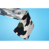 Women's African Plus Size Camouflage Loose Pleated Dress