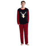 Women Christmas Homewear Round Neck Long-Sleeved Top and Pant Pajama Two-Piece Set