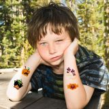 Halloween cartoon face tattoo stickers pumpkin funny waterproof tattoo stickers