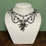 Halloween necklace jewelry dark cross angel metal gothic chain